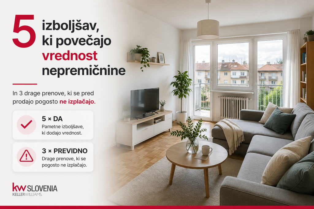 #1 - 5 izboljšav, ki povečajo vrednost nepremičnine – in 3, ki se pred prodajo pogosto ne izplačajo