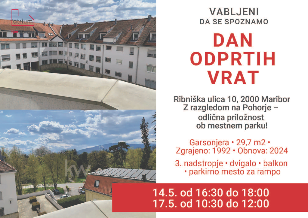 #1 - Dan odprtih vrat: Garsonjera z razgledom na Pohorje #1 - Dan odprtih vrat: Garsonjera z razgledom na Pohorje