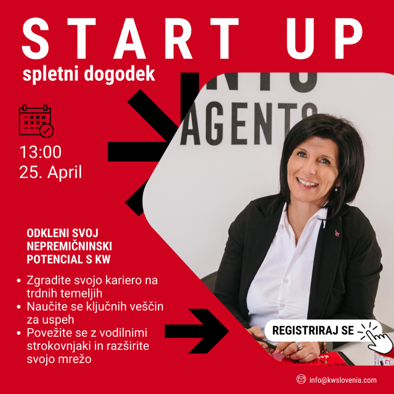 #1 - Spletni dogodek: STARTUP - ODKLENI SVOJ NEPREMIČNINSKI POTENCIAL S KW