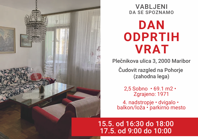 #1 - Dan odprtih vrat: 2,5 sobno stanovanje na izjemni lokaciji v soseski Tabor