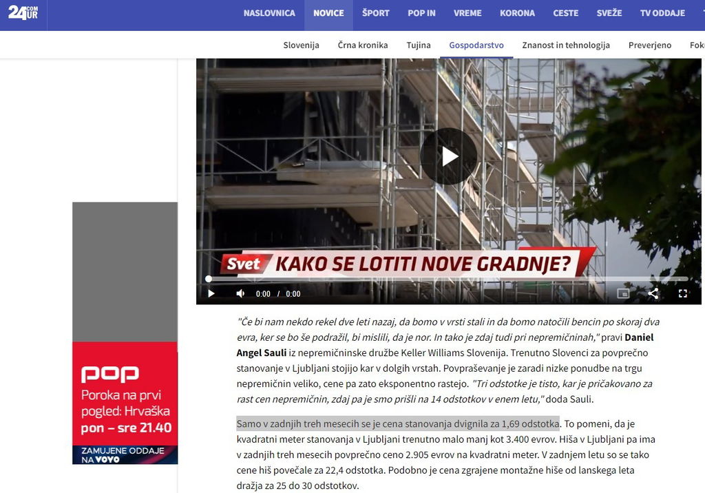#1 - 24UR.COM: Samo v zadnjih treh mesecih se je cena stanovanja dvignila za 1,69 odstotka #1 - 24UR.COM: Samo v zadnjih treh mesecih se je cena stanovanja dvignila za 1,69 odstotka