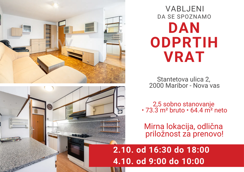 #1 - Dan odprtih vrat: 2,5-sobno stanovanje Nova vas, Maribor | Atrium nepremičnine