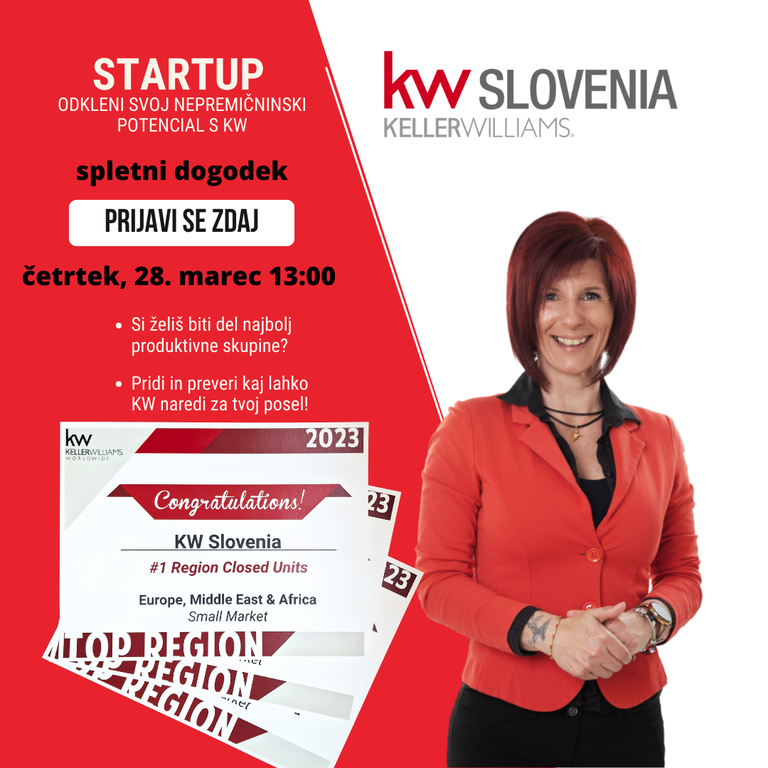 #1 - Spletni dogodek: STARTUP - ODKLENI SVOJ NEPREMIČNINSKI POTENCIAL S KW #1 - Spletni dogodek: STARTUP - ODKLENI SVOJ NEPREMIČNINSKI POTENCIAL S KW