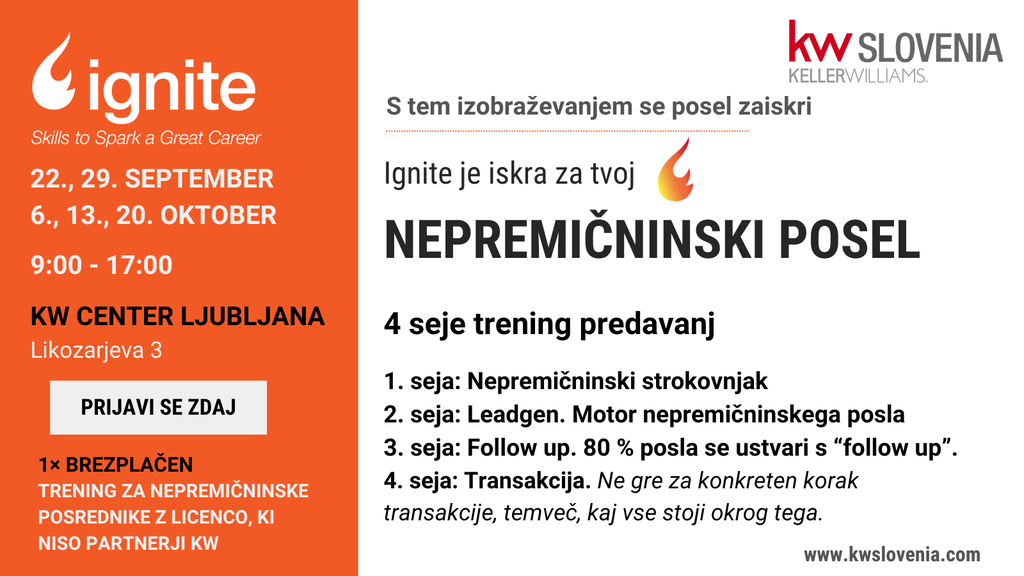 #1 - Ignite izobraževanje za nepremičninske agente znova od 22. septembra